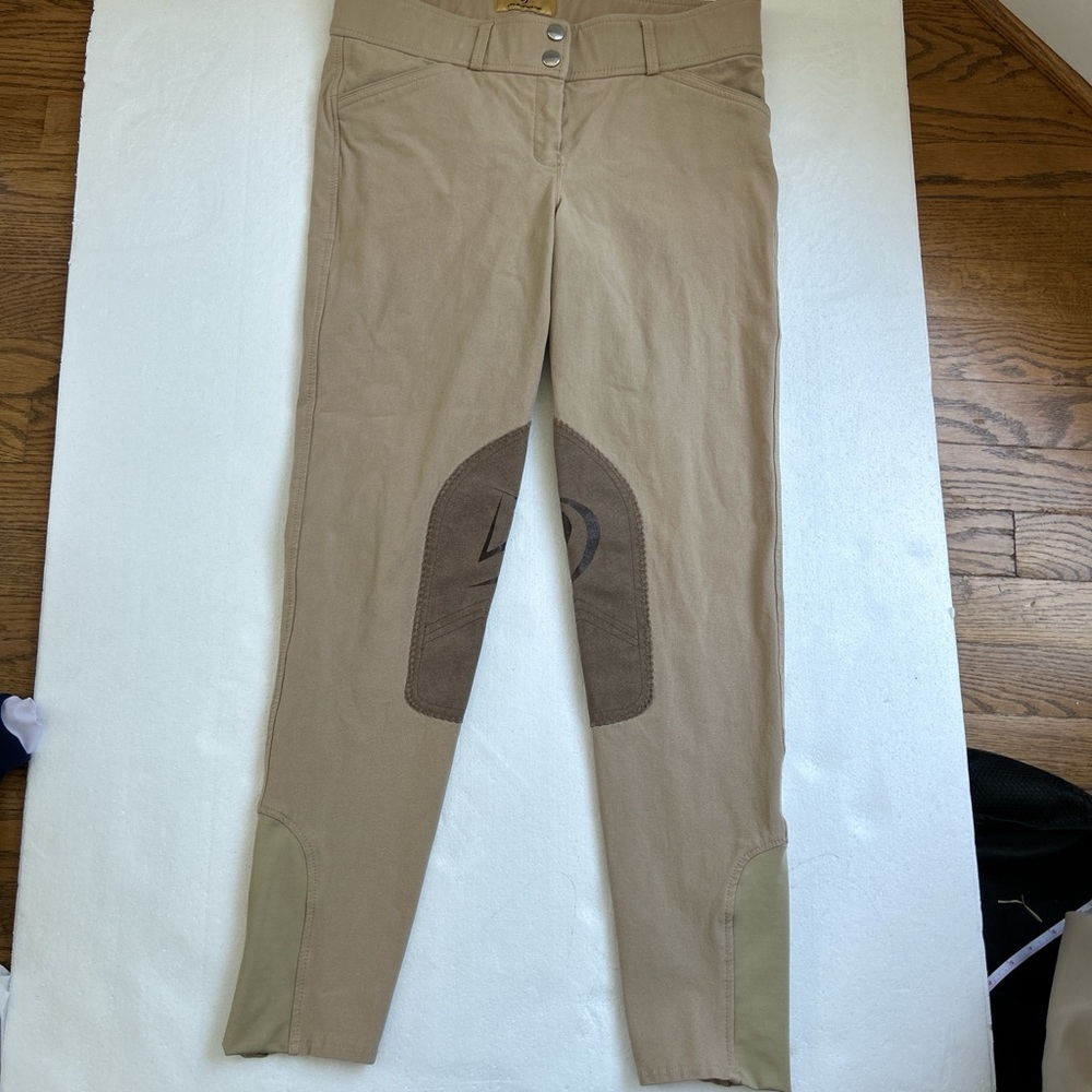 Devon aire 575 Signature Woven Show Breech equestrian horse riding tan womens 28